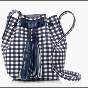 Jcrew leather gingham bucket bag